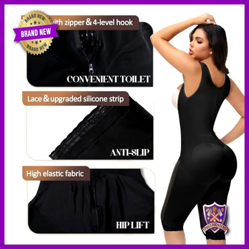 Post Surgery Compression Shapewear Bodysuit Tummy Control Knee Length